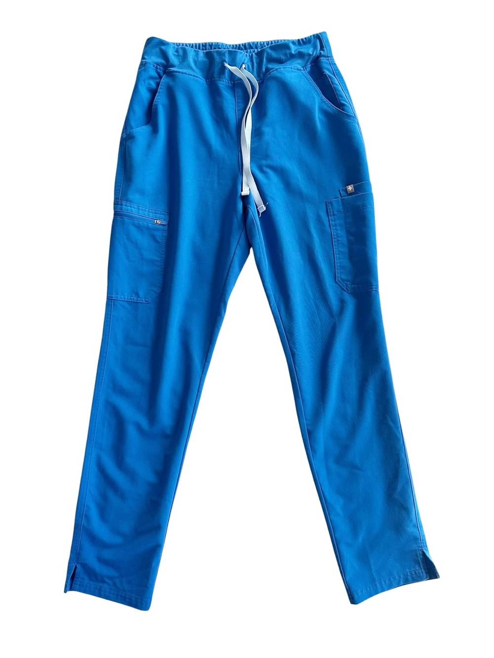 Figs Women's Yola High-Waisted Slim Scrub Pants Tall Royal Blue Size Medium Tall